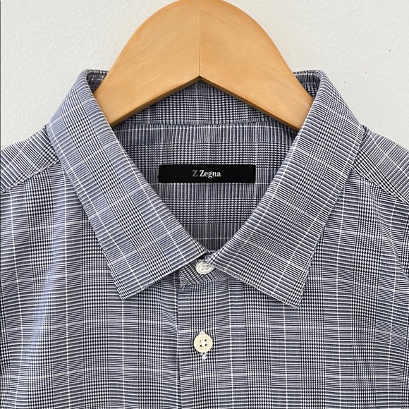 Z Zegna Gray Plaid Dress Shirt - Picture 2 of 3